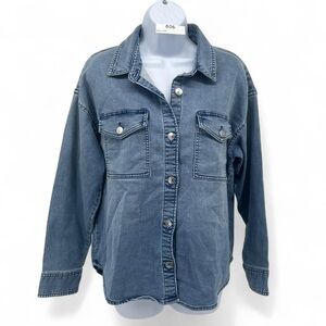 Blue Denim Button-Up Jacket